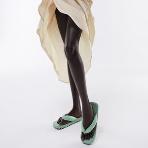 📌Last Zara Mint Green chunky leather sandals